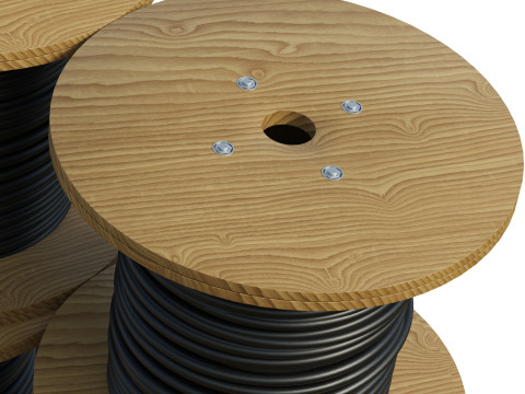 Cable Reel Drums On Wooden Pallet Modelo 3D