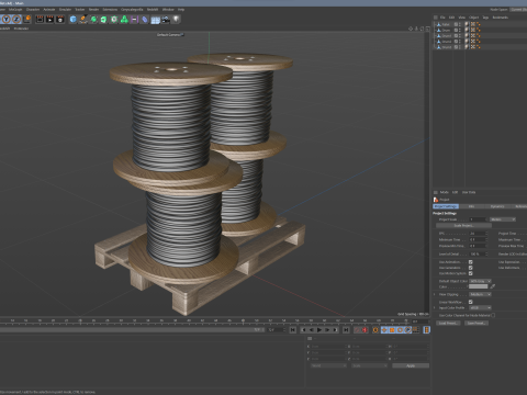 Cable Reel Drums On Wooden Pallet Modelo 3D
