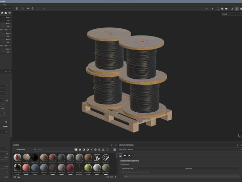 Cable Reel Drums On Wooden Pallet Modelo 3D