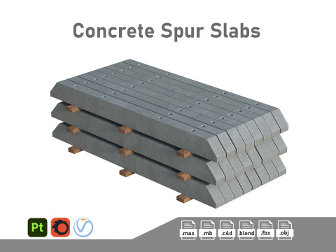 Stacked Concrete Spur Slabs Modelo 3D