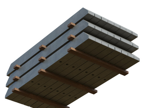Stacked Concrete Spur Slabs 3D 模型