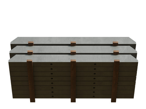 Stacked Concrete Spur Slabs 3D 模型