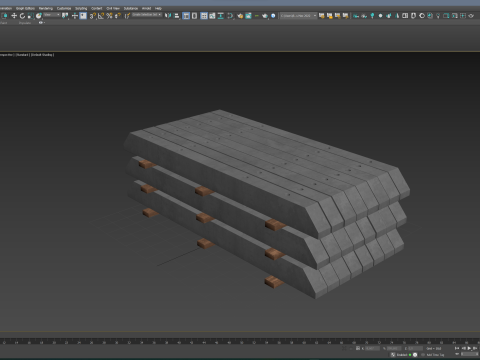 Stacked Concrete Spur Slabs 3D 模型