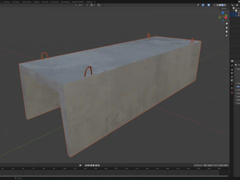 Concrete Trench 3D Model