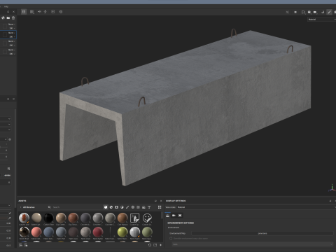 Concrete Trench Model 3D