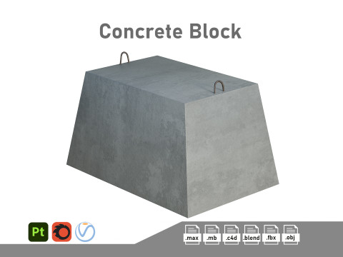 Concrete Block Modelo 3D