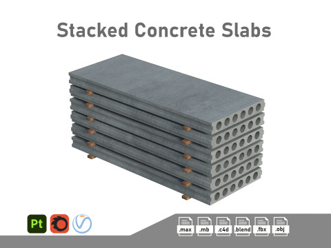 Stacked Concrete Slabs Modelo 3D