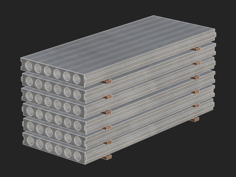 Stacked Concrete Slabs 3D 模型