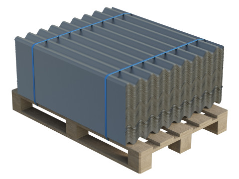 Metal Roof Tiles On Pallet Model 3D