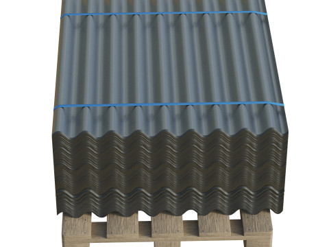 Metal Roof Tiles On Pallet Model 3D
