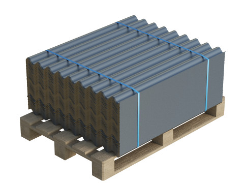 Metal Roof Tiles On Pallet Model 3D