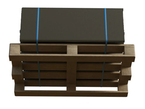 Telhas met&aacute;licas em paletes Modelo 3D