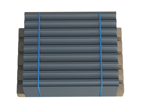 Telhas met&aacute;licas em paletes Modelo 3D