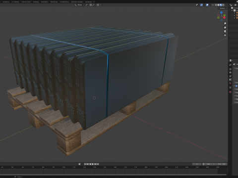 Metal Roof Tiles On Pallet Model 3D