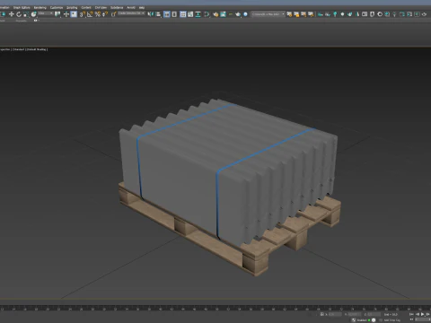 Telhas met&aacute;licas em paletes Modelo 3D