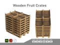 Wooden Fruit Crates On Pallet 3D Модель