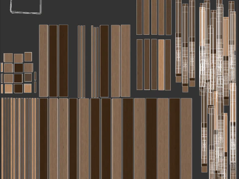 Casse di frutta in legno su pallet Modello 3D