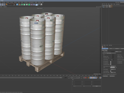 Beer Kegs On Wooden Pallet 3D Модель
