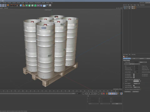 Fusti di birra su pallet di legno Modello 3D