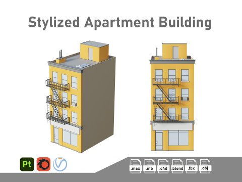 Stylized Apartment Building 5 3D Модель