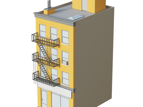 Stylized Apartment Building 5 Modèle 3D