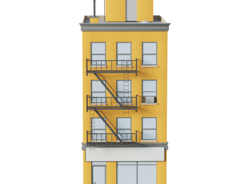 Stylized Apartment Building 5 Modèle 3D