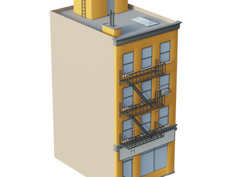 Stylized Apartment Building 5 Modèle 3D