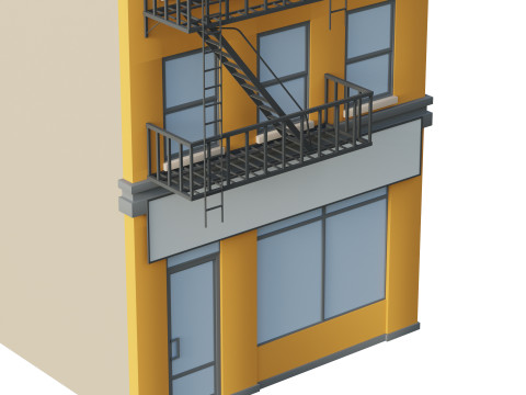 Stylized Apartment Building 5 Modèle 3D