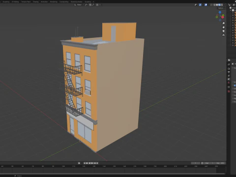 Condominio stilizzato 5 Modello 3D