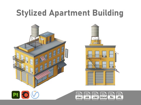 Стилізований житловий будинок 6 3D Модель