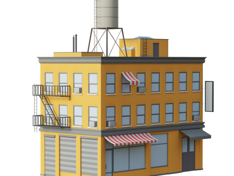 Stylized Apartment Building 6 3D Model