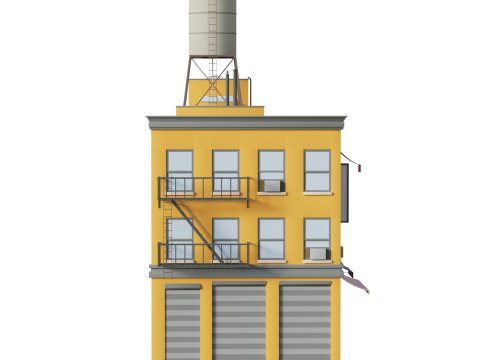 Stylized Apartment Building 6 3D Model