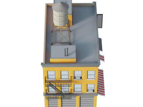Stylized Apartment Building 6 3D Model