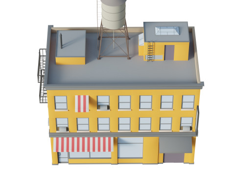 Stylized Apartment Building 6 3D Model