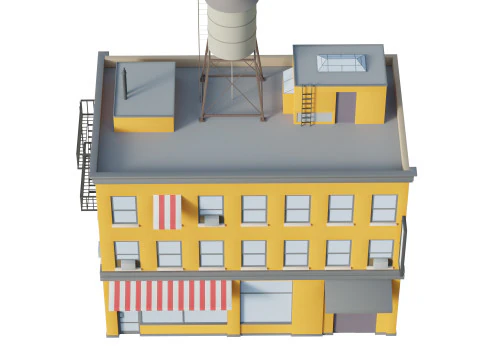 Stylized Apartment Building 6 3D Model