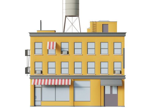 Stylized Apartment Building 6 3D Model