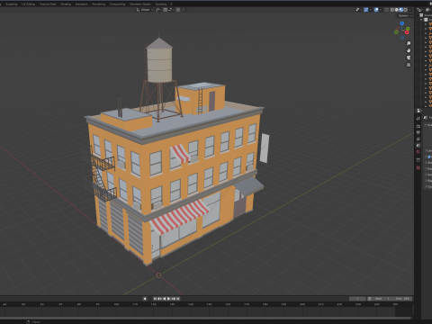 Stylized Apartment Building 6 3D Model