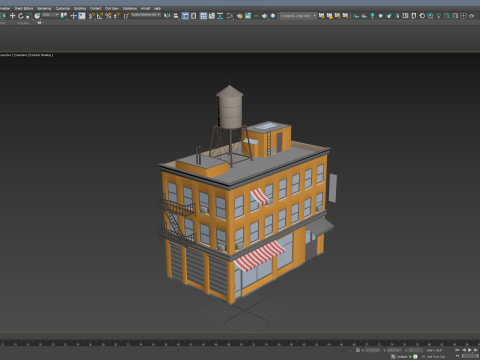 Stylized Apartment Building 6 3D Model