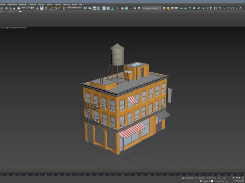 Stylized Apartment Building 6 3D Model