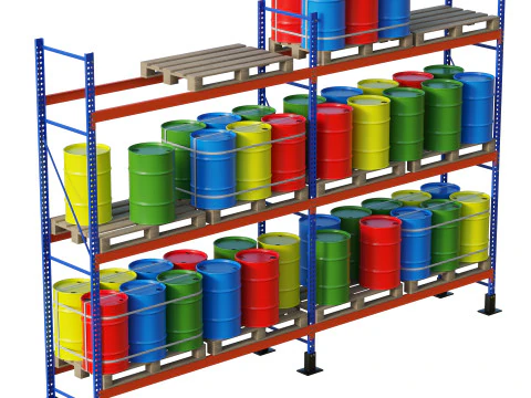 Scaffale Per Pallet E Botti In Metallo Modello 3D