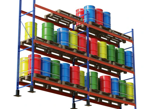 Scaffale Per Pallet E Botti In Metallo Modello 3D