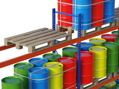 Scaffale Per Pallet E Botti In Metallo Modello 3D