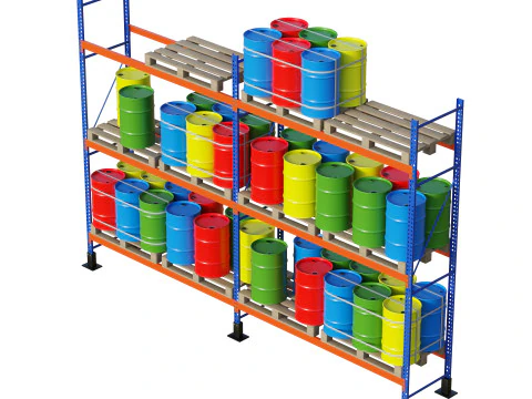 Scaffale Per Pallet E Botti In Metallo Modello 3D