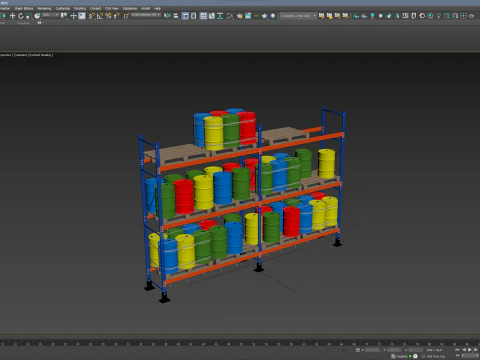 Scaffale Per Pallet E Botti In Metallo Modello 3D