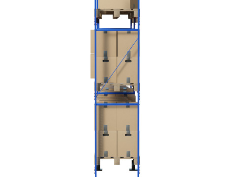Metal Shelf Pallet Rack And Cardboard Boxes 3D मॉडल