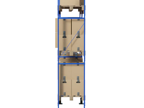 Metal Shelf Pallet Rack And Cardboard Boxes 3D Model