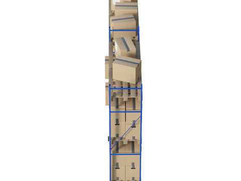 Metal Shelf Pallet Rack And Cardboard Boxes 3D मॉडल