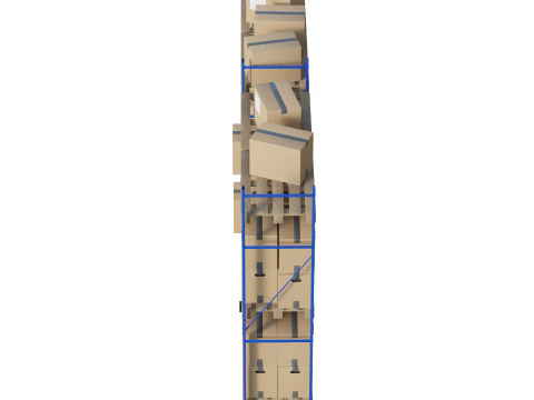 Metal Shelf Pallet Rack And Cardboard Boxes 3D Model
