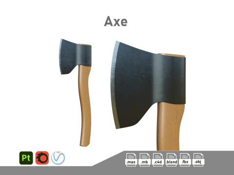 Сокира ПБР 3D Модель