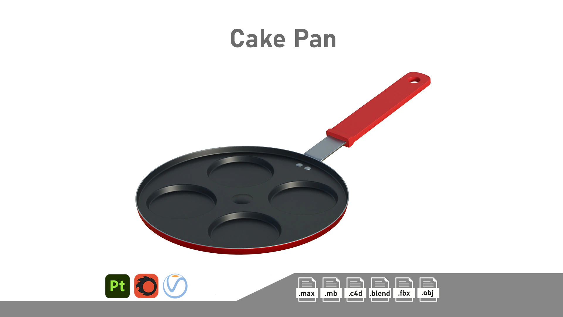 Cake Pan 3D Model .c4d .max .obj .3ds .fbx .stl .blend